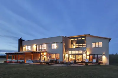 Entertaining custom home with 180 degree views of the Rocky Mountains
