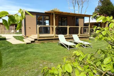 Image de Mobil-home Horizon Premium 31m² 2 chambres \/ terrasse couverte + Tv + Lv + Draps \/ quartier piéton 4 personnes