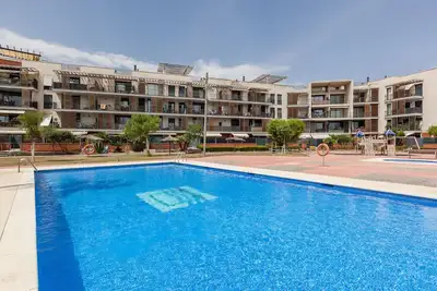 Appartement \"Cubelles Mar\" avec vue sur la mer, Wi-Fi et climatisation.