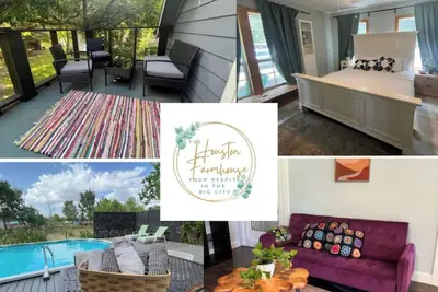 Image de Sleeps 10! Nrg\/Med Cntr 4\/2 Houston Farmhouse w\/Pool, balcony, Huge lvng room.