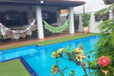 Image de Leisure corner: beach, swimming pool, barbecue, parking spaces, air and trails with waterfall