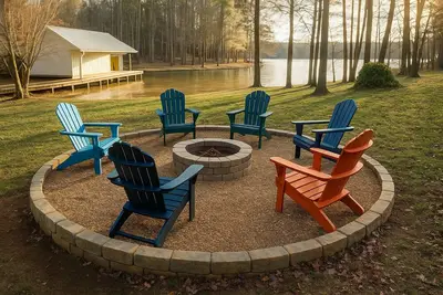 Fish and Frolic Holiday – Lakefront Home with Loft, Balcony, Porches & Fire Pit