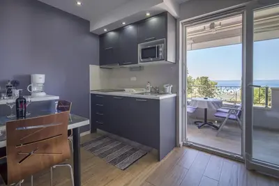 Image de Appartement d'une chambre avec la terrasse et la vue sur le mer Makarska (A-20587-c)