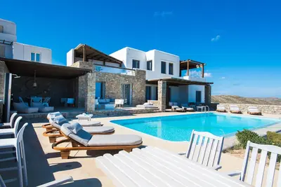Image de Maison de vacances 'Nike Of Selini Private Pool' avec vue sur la mer, Wi-Fi et climatisation.