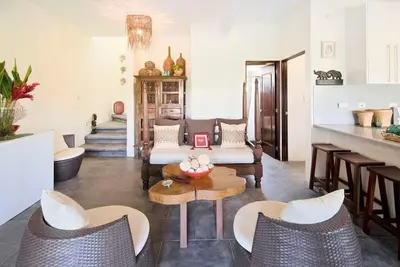 Exclusive two-level beachfront Villa with a huge pool