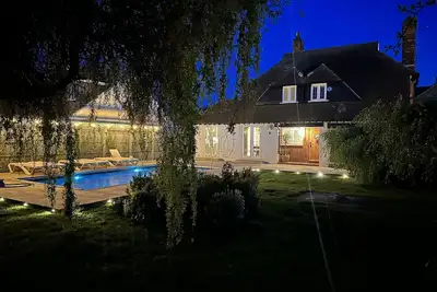 250m from the beach with a private heated pool!