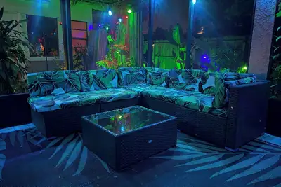 Image de Zen Jungle House by Busch Gardens with Bikes, Game Room & Fenced Yard