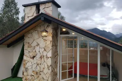 Image de Villa full of life and color, with indoor fireplace