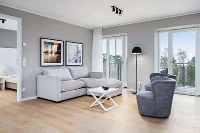 Image de Tolles Apartment auf 102 qm mit Balkon, Meerblick und Zwei Bädern an der Ostsee!