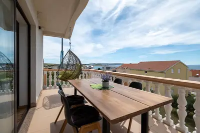 Image de Appartement de deux chambres avec la terrasse et la vue sur le mer Povljana, Pag (A-224-f)