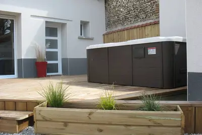 Image de maison de type japonisant, jardin japonais à proximité des plages