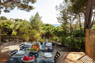 Image de Le Pinédou, mobil-home niché sous les pins