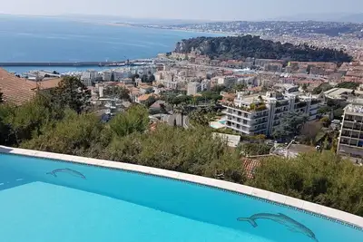 Image de Breath-taking Seaview, 5 Bedroom villa, private pool, overlooking port of Nice.