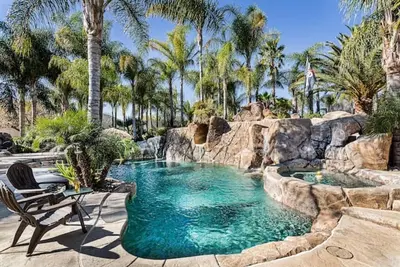 •Amazing Pool Oasis Getaway with waterfall & slide! Instagram- resortliving4you