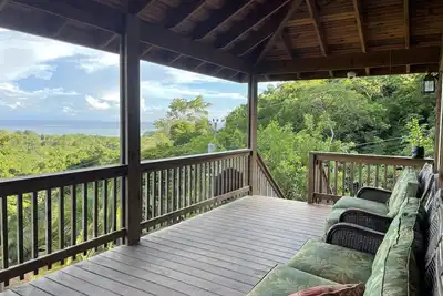 Ocean view with a pool and custom water slide!