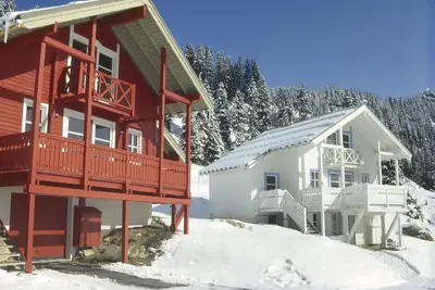 Image de Chalet, terrasse, cheminée ou poêle à bois, télévision, 70m², Flaine