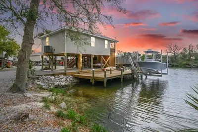 Image de Waterfront on Bon Secour minutes from Gulf Shores Beach Scenic Watercolor Sunset