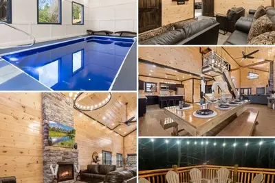 Image de New Cabin, Luxurious & Cozy: Heated Pool, Hot Tub, Theater Room, Fire Pit & More