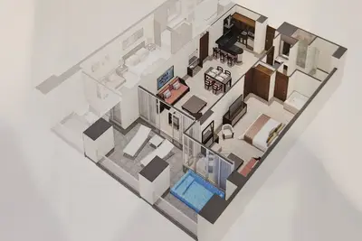 Image de Luxury resort Beach side with pools and swim up bars.