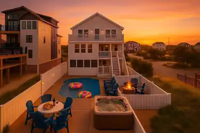 Image de Sale: Aug23-Aug29: Coastline Haven Oceanfront | Obx Pier | Pool • Spa • Elevator