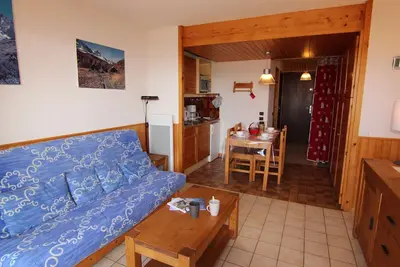 Image de Studio cabine, 4 pers, proche centre et pistes, balcon exposé sud