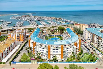 Image de Appartement \"Sueños de Mar\" avec vue sur la mer, piscine partagée et climatisation