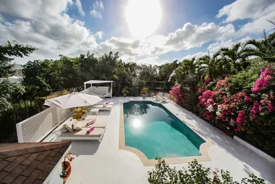 Beautiful Caribbean style house overlooking the Caribbean Sea