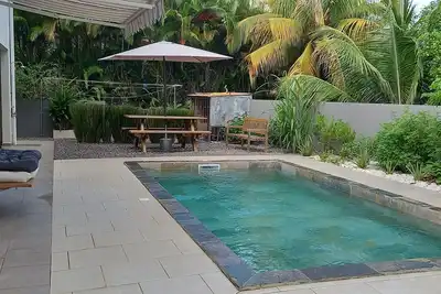 Image de Lieu Calme et Verdoyant Pour se Ressourcer : bas de Villa Avec Piscine Pour 2per