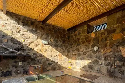 In the Nature Park, country house surrounded by greenery and surrounded by silence