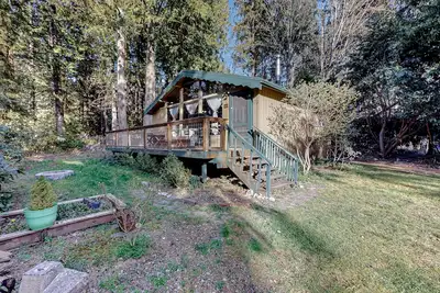 Image de Cute rustic dog-friendly cabin with wood stove, deck, streaming, & forest views