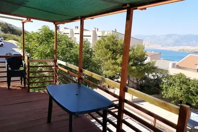 Image de Appartement de deux chambres avec la terrasse et la vue sur le mer Pag (A-21220-a)