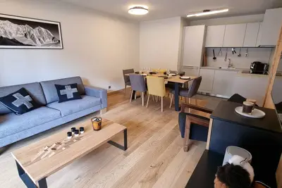 Image de Appartement 6 pers avec terrasse au cœur du village, résidence neuve avec sauna et parking