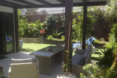 Image de Maison de vacances 'Bungalow Portos' avec jardin privé, piscine partagée et Wi-Fi