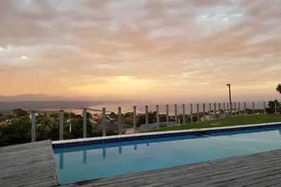 Panoramic views across the lagoon, bay and mountain
