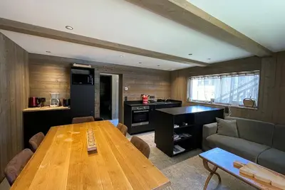 Image de Appartement rénové, 6 pers, 2 ch + coin montagne, centre Crest-Voland, parking, skiroom, Wifi