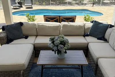 Image de Luxury island home with a private pool, game area, golf carts, club access.
