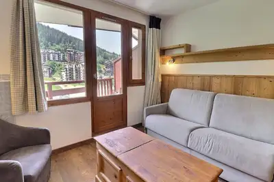 Image de Charmant 2 pièces pour 4 pers. avec balcon, skis aux pieds – La Tania, au cœur des 3 Vallées