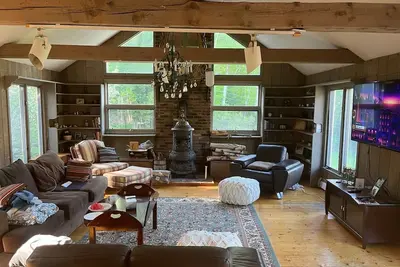 1860's converted barn on 13. 7 acres with mountain views with swimming pond