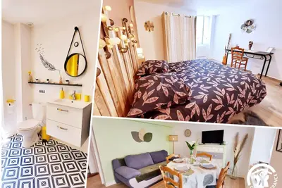 Image de Gîte cosy avec équipements complets, proche de Laval, idéal pour couple ou séjour professionnel