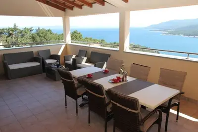Appartement de trois chambres avec la terrasse et la vue sur le mer Rabac, Labin (A-7473-e)