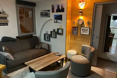 Image de Charmant T2 cabine pour 4 pers. , balcon sud-est, Wifi à Valloire