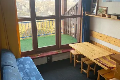 Image de 200m du centre station, 4ème étage, vue vallée, balcon, télévision, casier à ski, 35m², Les Arcs