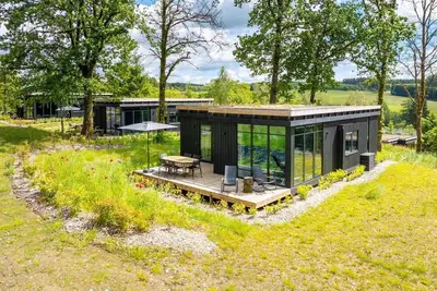 Image de Lodge dans les Ardennes avec Sauna et Vue
