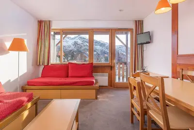 Appartement 2 pièces cabine, centre Avoriaz, 6 pers, balcon sud, accès direct pistes et commerces