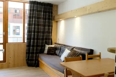 Image de Studio cabine confortable, skis aux pieds, proche funiculaire, balcon exposé sud