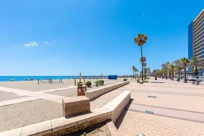 Beautiful beachfront apartment. Panoramic Mediterranean sea view.