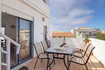 Image de Appartement de vacances \"Cabanas Riverside 137\" avec vue sur la mer, balcon et terrasse privée