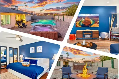 Image de Lux Pool + Hot Tub + Fire Pit Stadium Desert Oasis