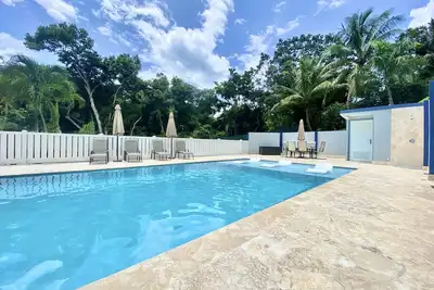 Private & spacious riverside home with Huge pool, 10 mins to Rincon beaches!