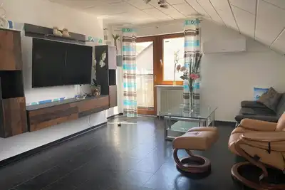 Image de Modern vacation apartment Neckarschleife, air conditioning living area and bedroom